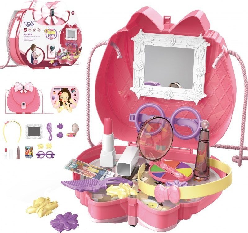 Woopie WOOPIE Przenośna Toaletka Salon Urody 2w1 Torebka dla Dziewczynki 16 el.