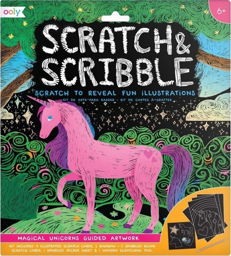 Kolorowe Baloniki Zdrapywanki Scratch & Scribble Magiczne jednorożce
