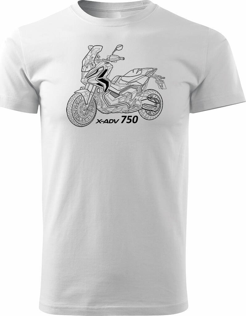 Topslang Koszulka z motocyklem na motor Honda X-ADV XADV 750 męska biała REGULAR M