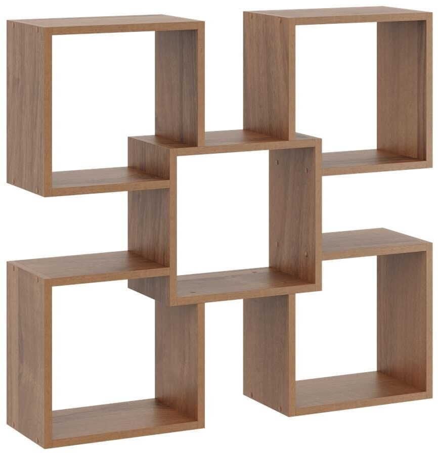 Ozdobna półka ścienna, wisząca, Marta, 98x18x91 cm, orzech, mat