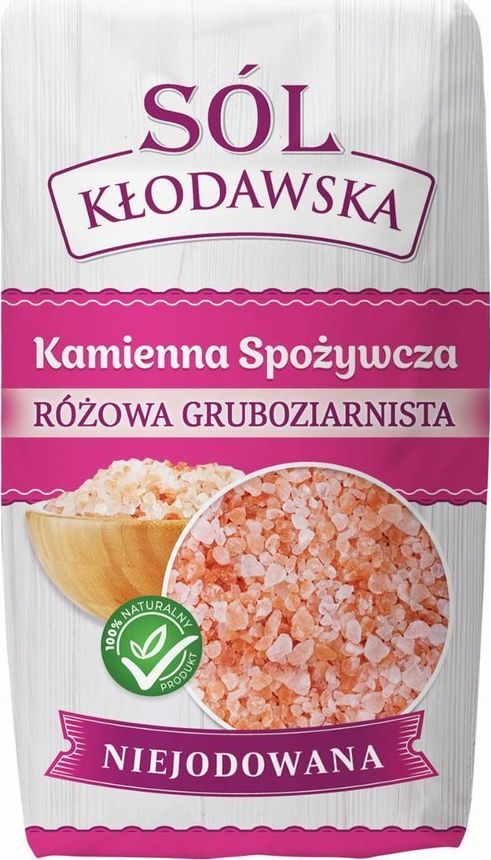 KŁODAWA KOPALNIA SOLI Sól kamienna różowa gruba 1 kg - Sól Kłodawska