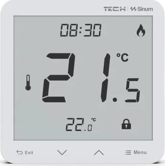TECH Sterowniki Przewodowy regulator pokojowy sinum biały R-S3 Tech Sterowniki