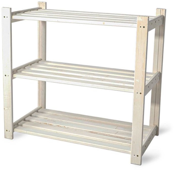 Regał Magazynowy Drewniany Do Garażu Piwnicy 3 Półki Sosna Biała 62cm