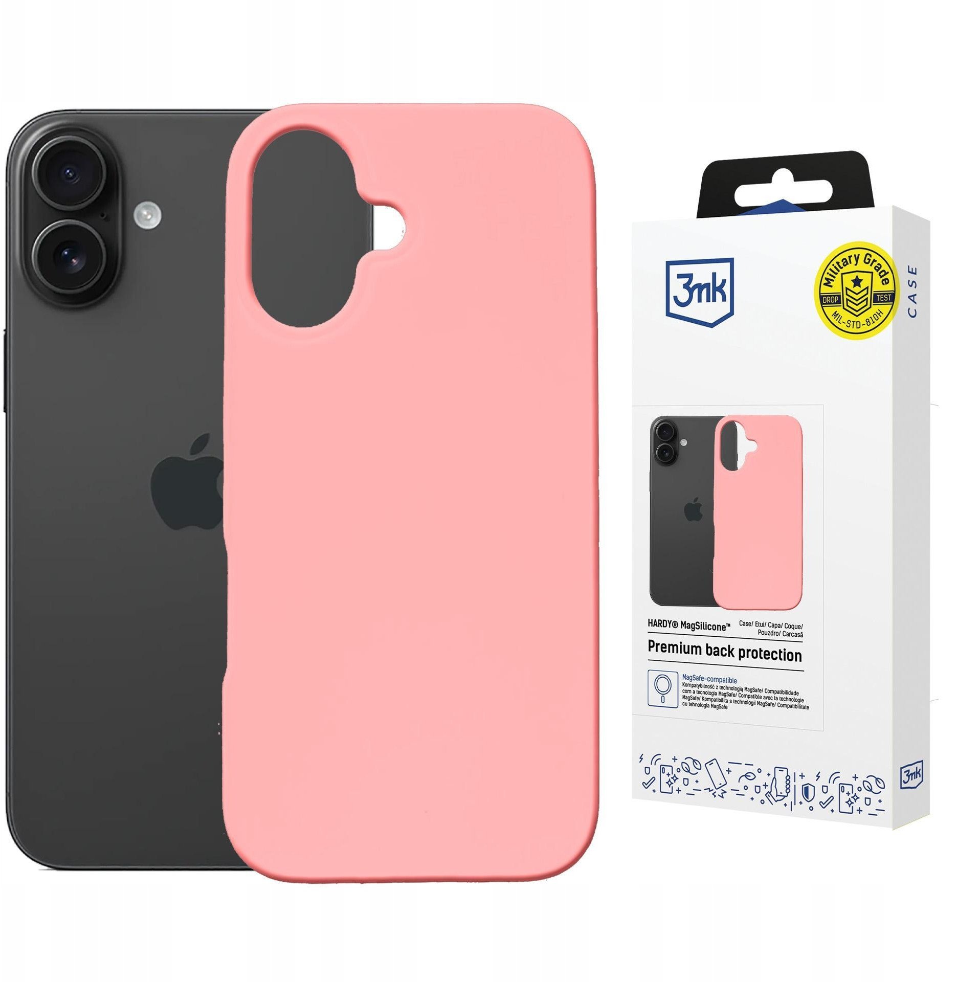 Etui 3MK Hardy MagSilicone do Apple iPhone 16 różowy