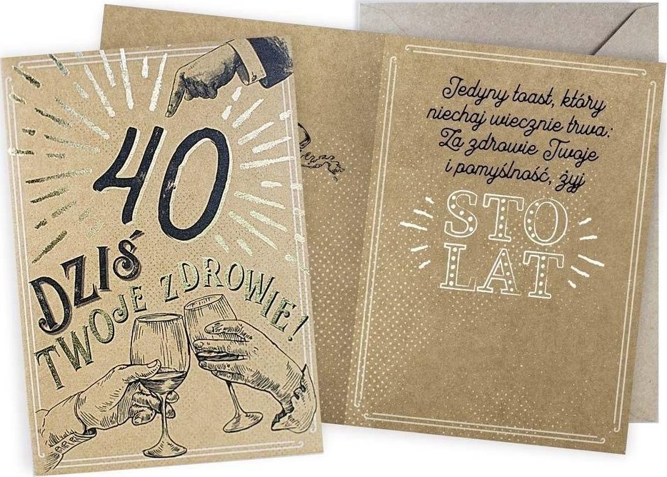 KUKARTKA KARNET 40 URODZINY EKO V-038