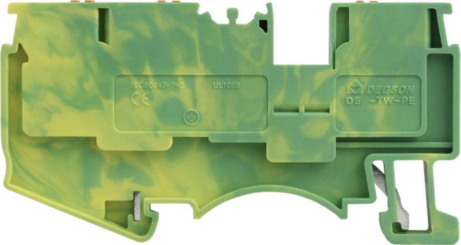 Degson Złączka szynowa 4mm2 1P 3-przewodowa zacisk push-in żółto-zielona PE 3961