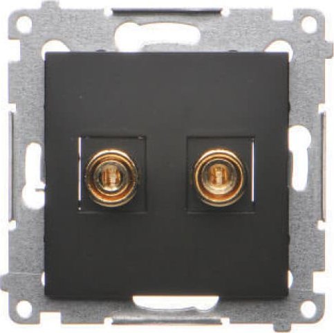 Kontakt-Simon Simon 54 Gniazdo głośnikowe pojedyncze (moduł). Przekrój przewodów dla wyjścia do 6 mm2 czarny mat DGL2.01/49