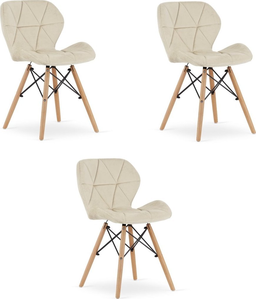 Leobert Krzesło LAGO Aksamit - beż x 3