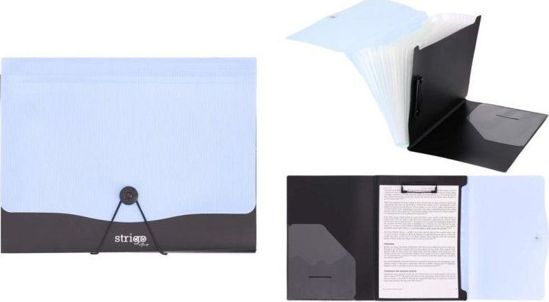 Teczka PP A4 13 przekładek STRIGO VFILE błękitna