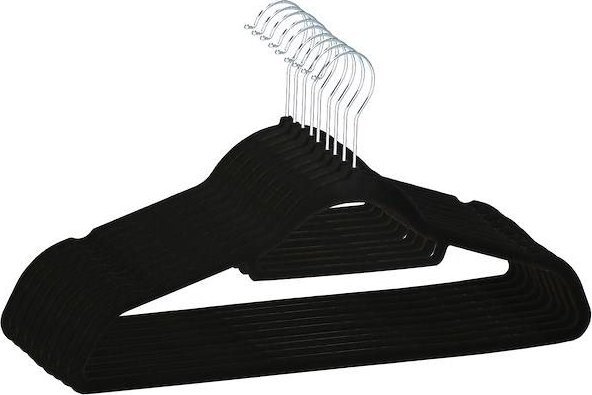 Springos Wieszaki welurowe na ubrania 9 szt. zestaw premium czarny UNIWERSALNY