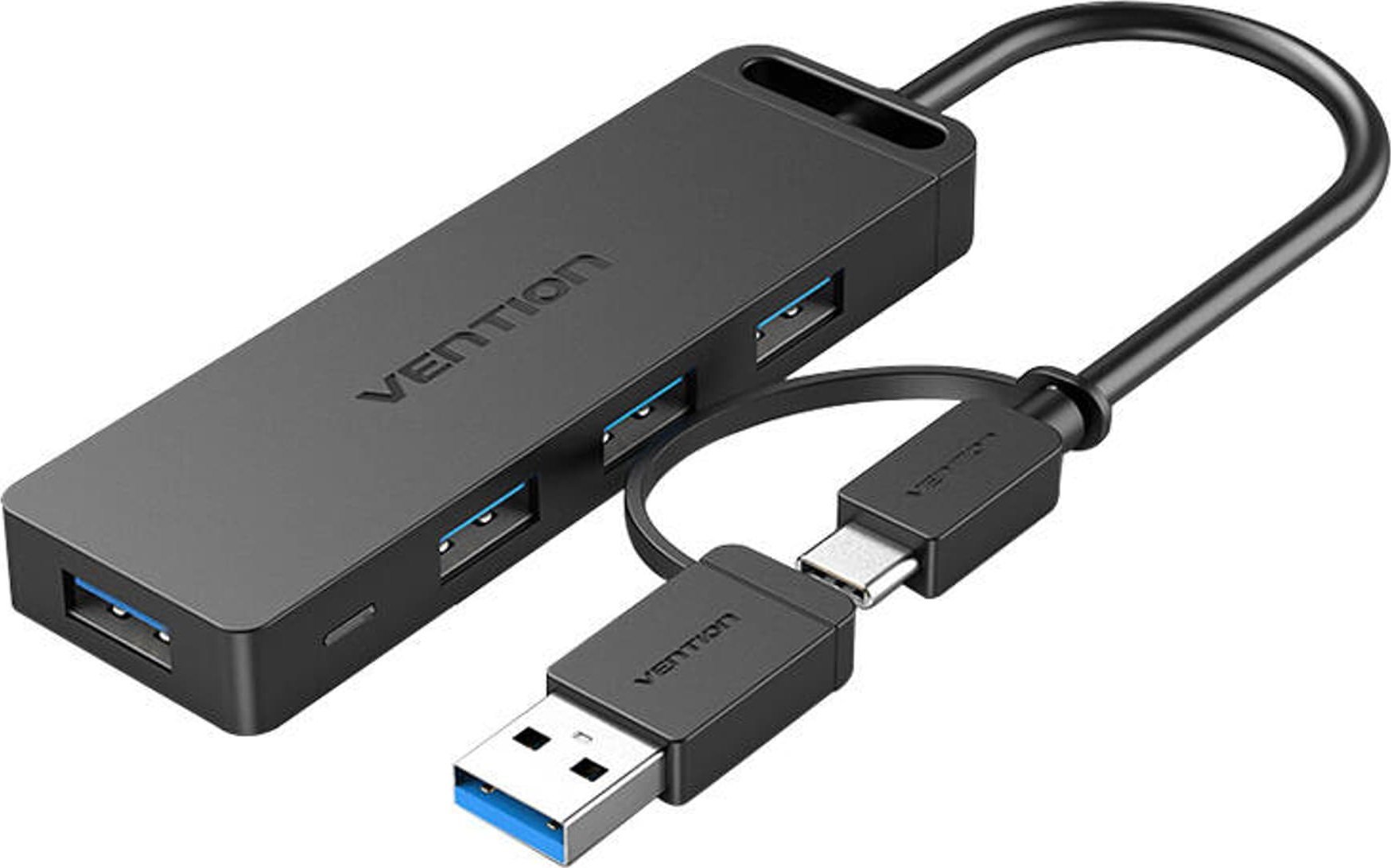 HUB USB Vention Hub USB 3.0 z 4 portami, interfejsem USB-C i USB 3.0 2-w-1 oraz zasilaczem Vention CHTBB 0,15 m