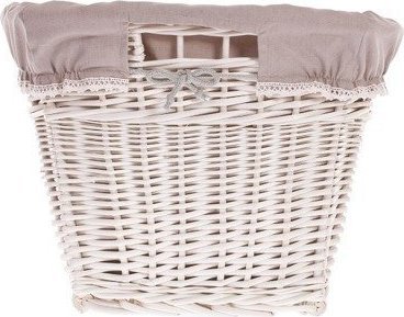 WickerPL DUŻY KOSZ NA ZABAWKI Z WIKLINY POJEMNY KOSZ WIKLINOWY NA DREWNO Z OBSZYCIEM 52x43 H 30 CM