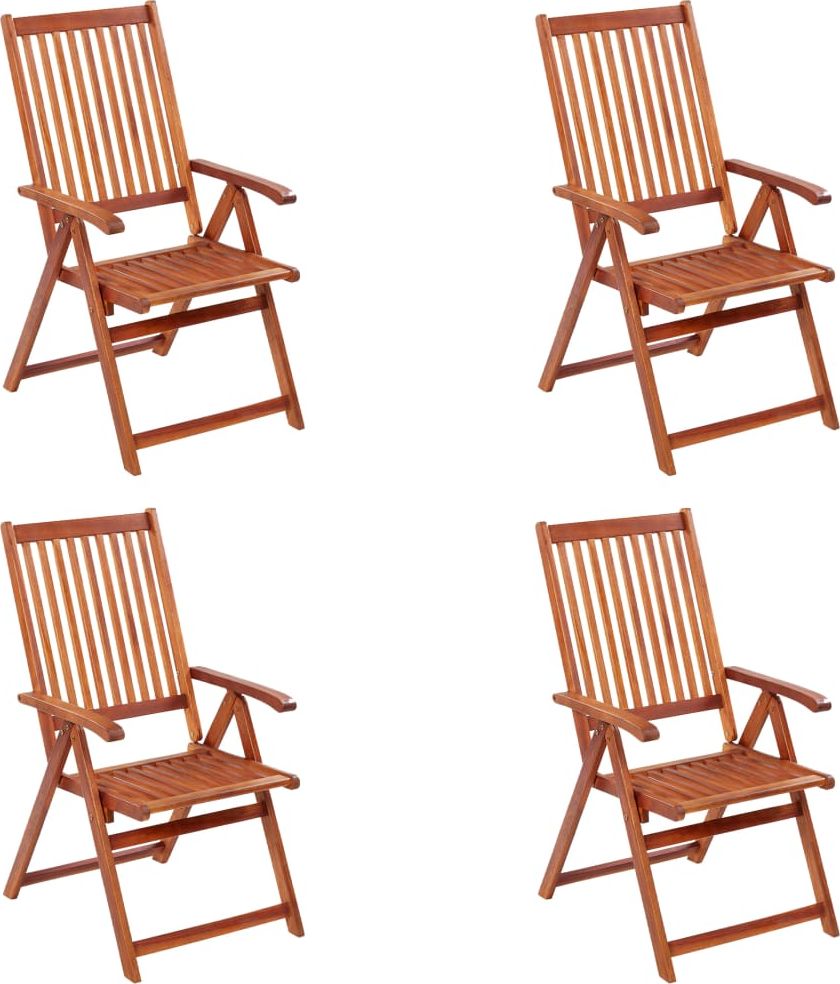 vidaXL Składane krzesła ogrodowe, 4 szt., lite drewno akacjowe