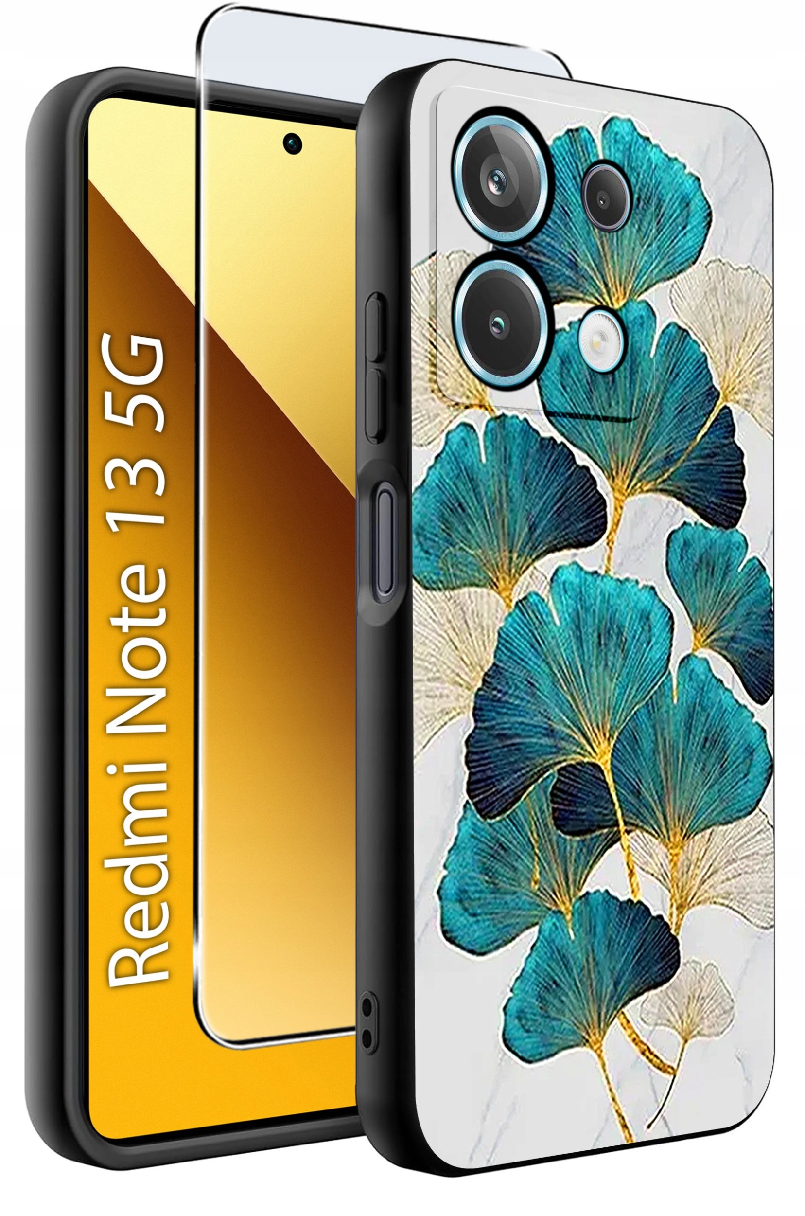 ETUI do Xiaomi Redmi Note 13 5G WZORY |SILIKONOWE MATT CASE +SZKŁO 9H