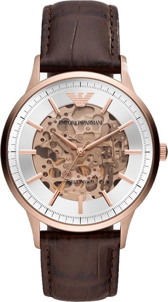 Zegarek Emporio Armani Zegarek męski EMPORIO ARMANI SKELETON AUTOMATIC AR60039 (zi055b)
