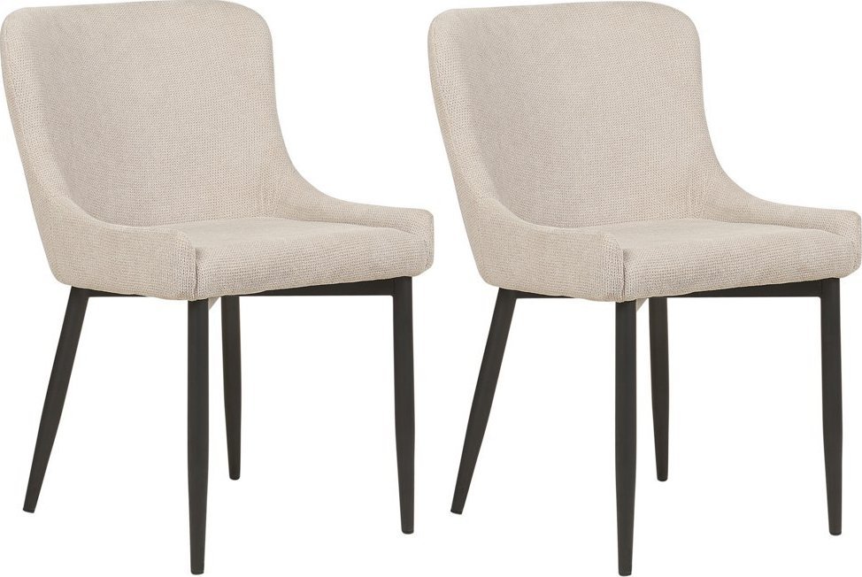 Beliani Zestaw 2 krzeseł do jadalni beżowy EVERLY