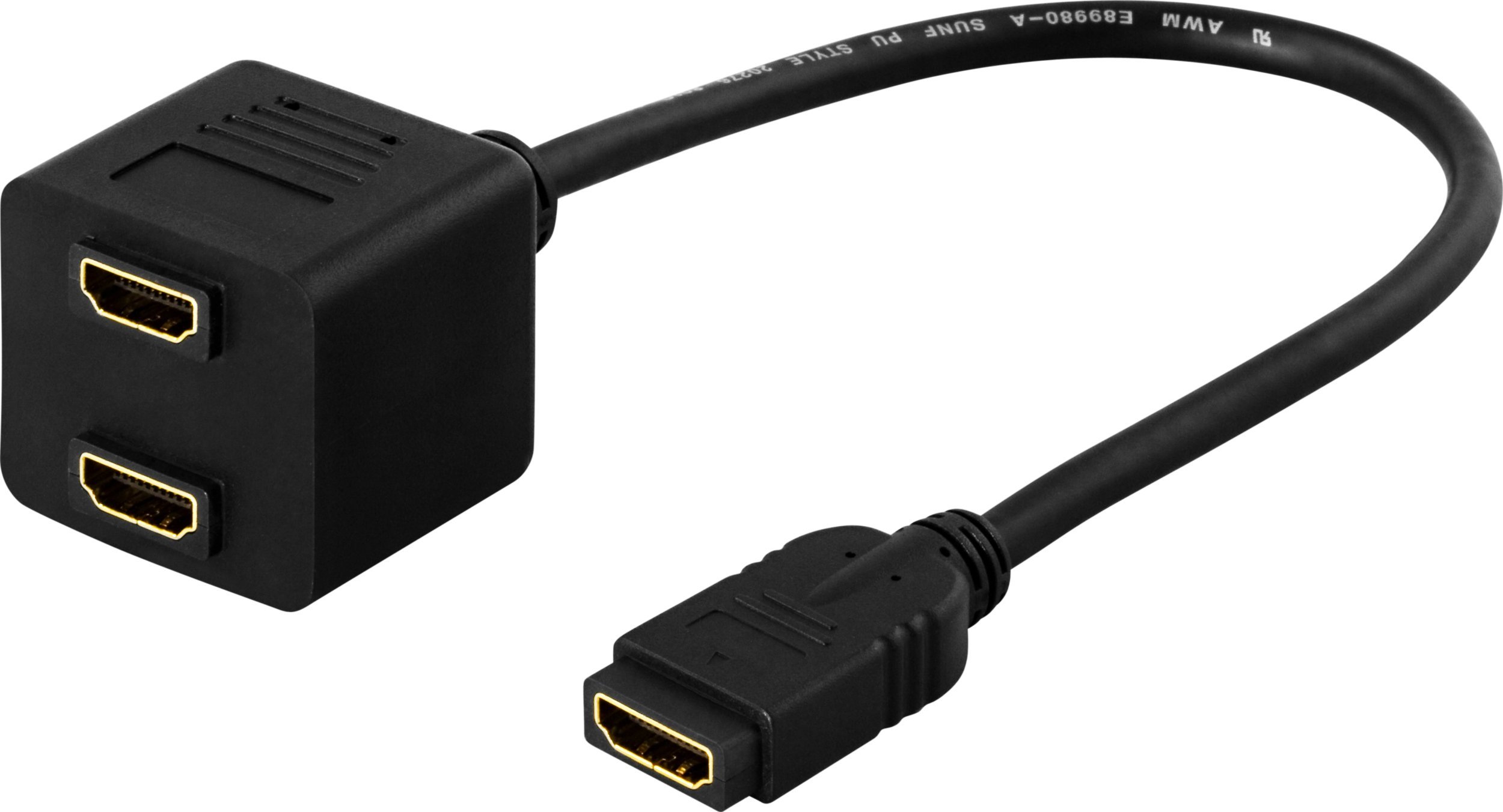 Adapter 1xHDMI in 2xHDMI out FHD 60Hz 0.1m Black HDMI-13 (7340004639787)