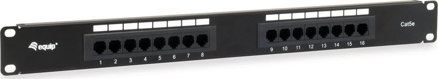 Equip Patchpanel 16x RJ45 Cat5e 19" 1HE ungeschirmt schwarz