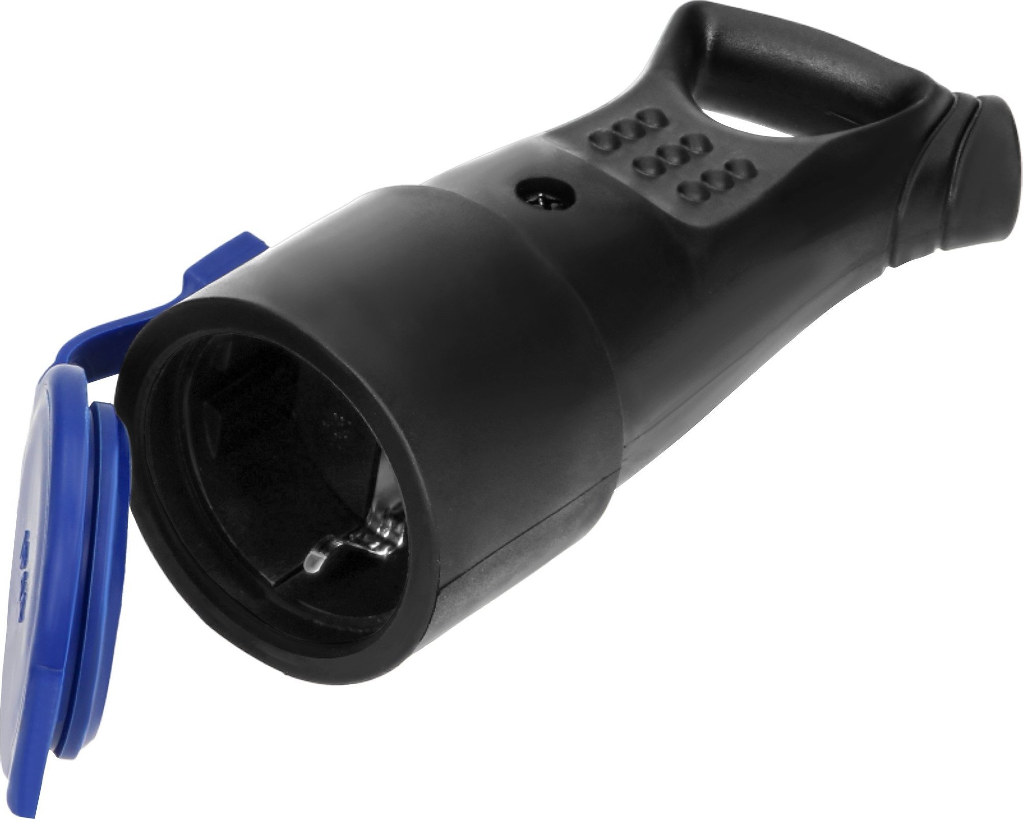 Orno Gniazdo gumowe, hermetyczne 2P+Z, proste, IP44, czarne, wersja Schuko