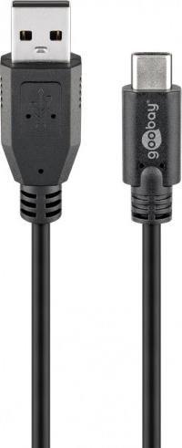 Kabel USB Goobay USB-A - USB-C 3 m Czarny (JAB-4164970)