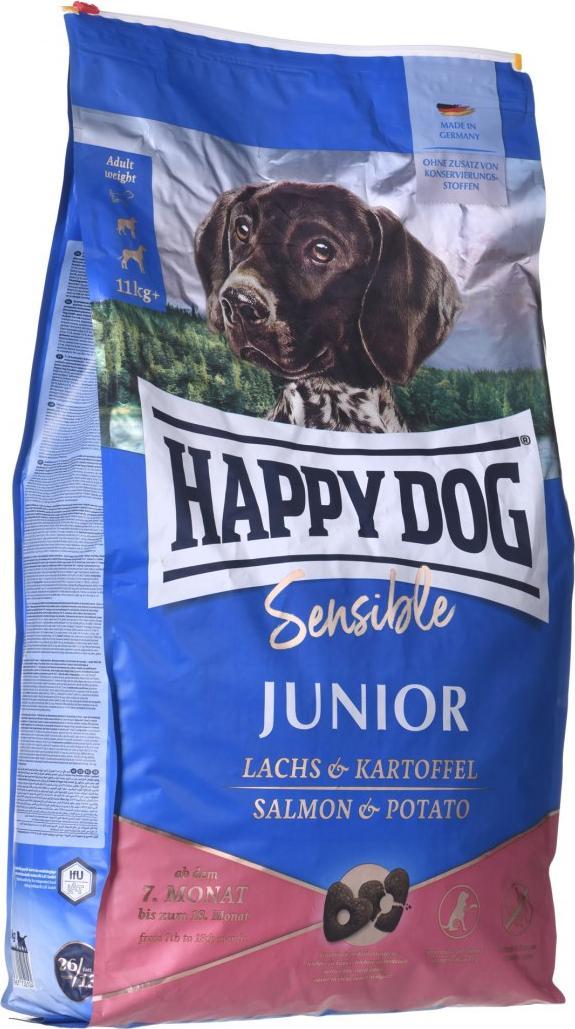 Happy Dog Sensible Junior, sucha karma, dla szczeniąt, 7-18 miesięcy, łosoś i ziemniak, 10 kg
