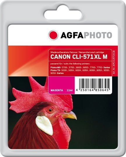 Tusz AgfaPhoto AgfaPhoto Patrone Canon APCCLI571XLM ers. CLI-571XLM magenta remanufactured