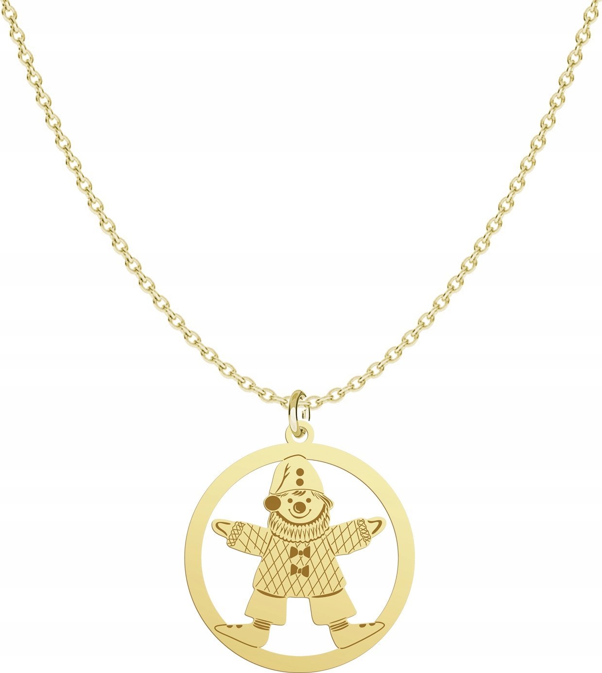 Radziszewska Jewellery Złoty Naszyjnik Pajacyk Łańcuszek Srebro 925 Prezent Biżuteria GRAWER