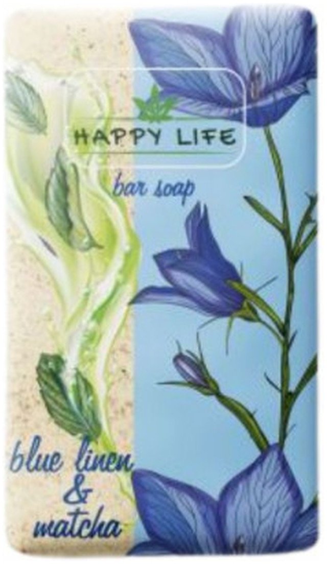 Happy Life Mydło w kostce Niebieski len i matcha 180g