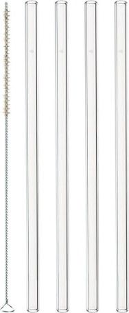 Leonardo Zestaw 4 słomek szklanych 20cm CIAO