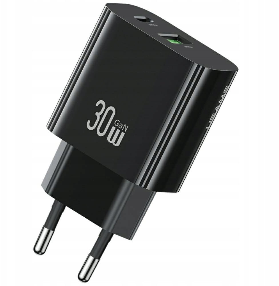 Ładowarka sieciowa 30W 1xUSB-C 1xUSB-A Fast czarging Czarna