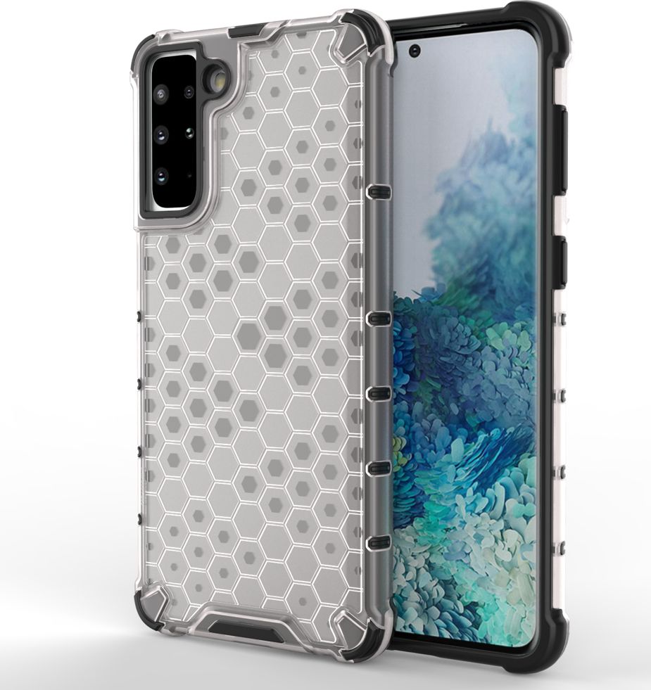 Hurtel Honeycomb etui pancerny pokrowiec z żelową ramką Samsung Galaxy S21+ 5G (S21 Plus 5G) przezroczysty