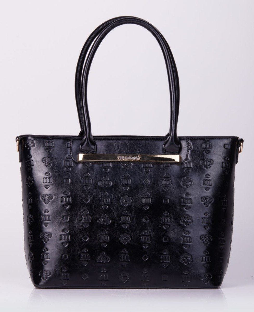 Monnari Torebka damska Monnari shopper ze wzorem czarna