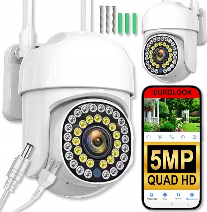 KAMERA IP WIFI SMART ZEWNĘTRZNA OBROTOWA FULLHD 1080p DETEKCJA ZOOM 2MPX