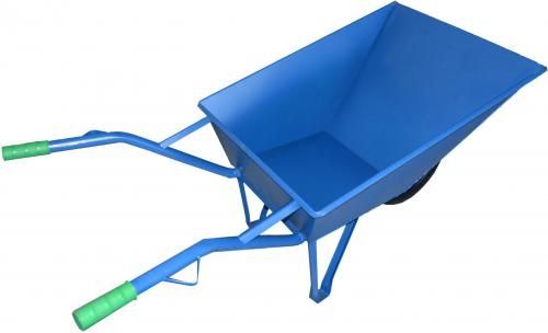 AWTools Taczka budowlana 85 L niebieska z osłoną koła