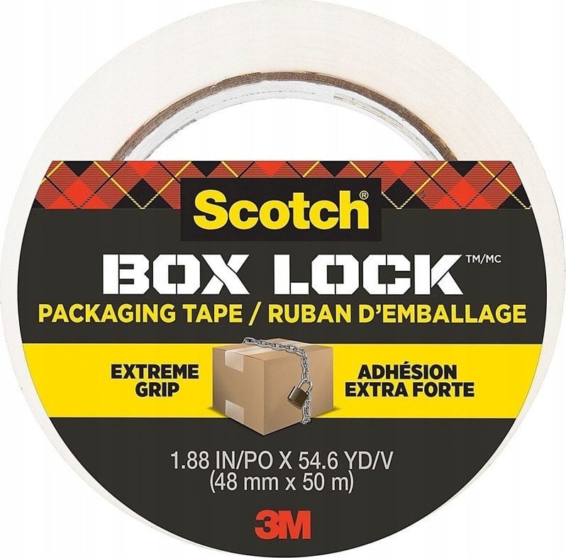 Q-Connect Taśma pakowa SCOTCH®Box Lock, 48mm x 50m, 1szt., transparentna