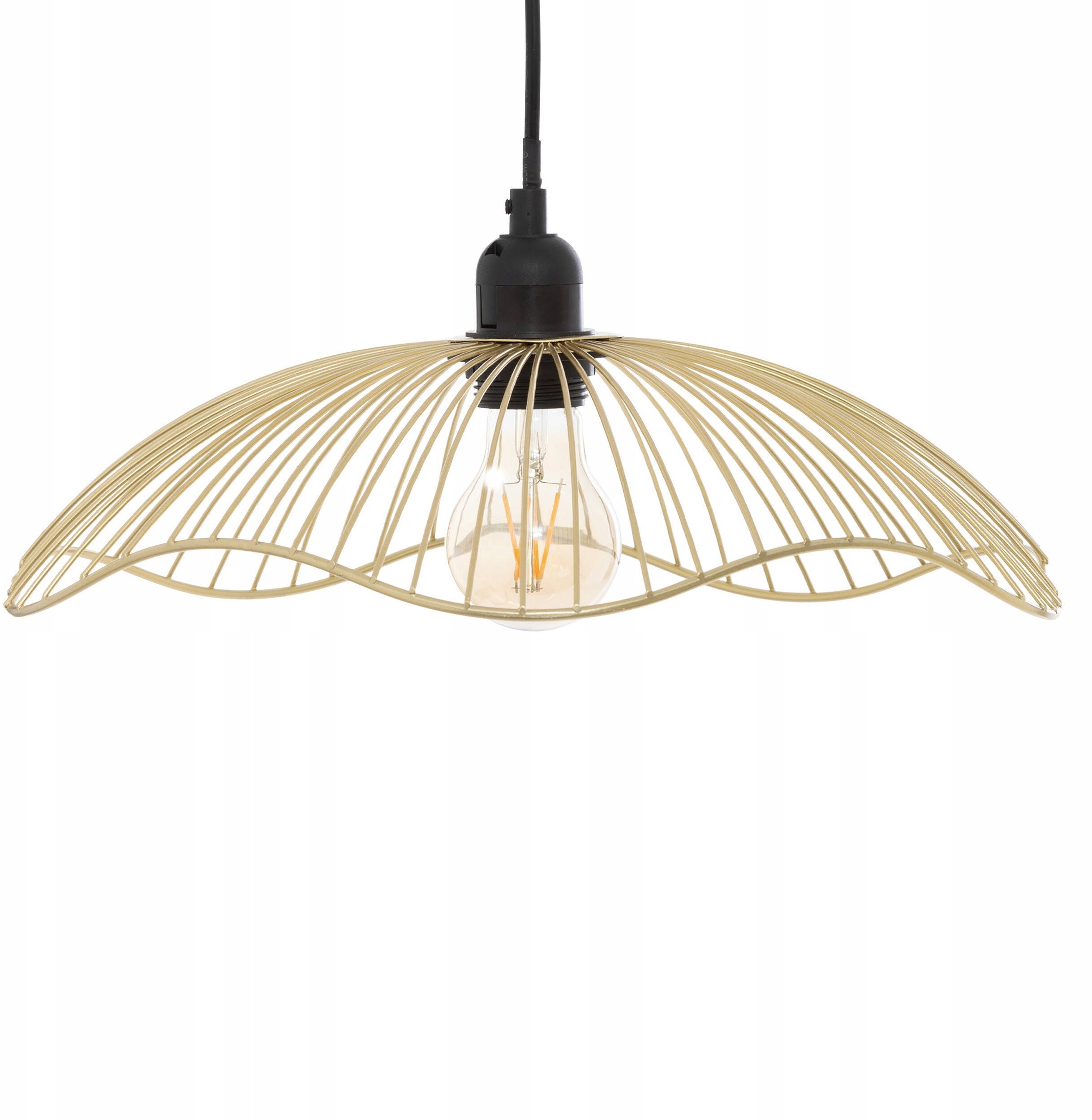 Lampa wisząca GALT Ø 34 cm z drucianym kloszem