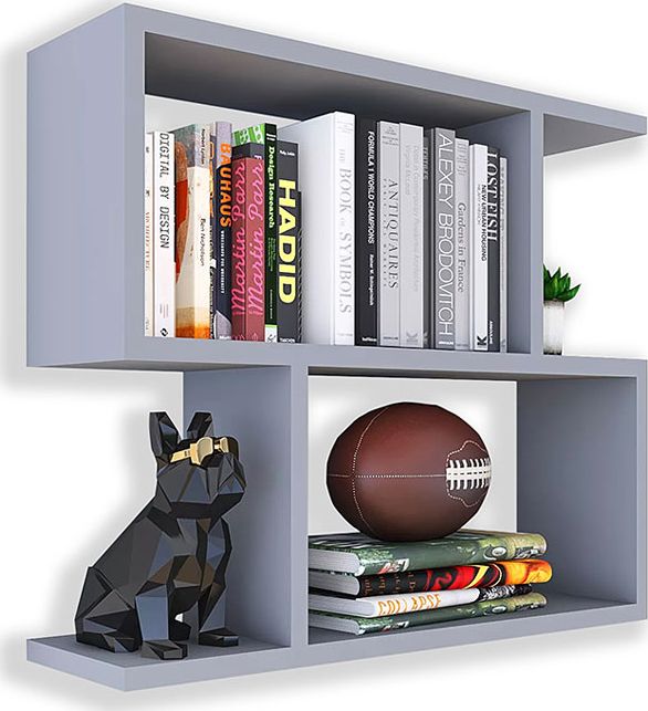 Elior Szara wisząca półka na książki - Artiso