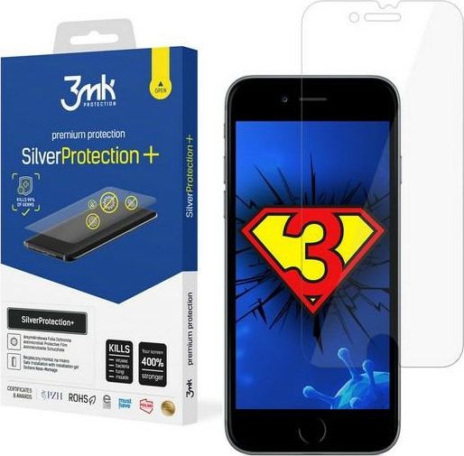 3MK 3MK Silver Protect+ iPhone 7/8/SE 2020 Folia Antymikrobowa montowana na mokro