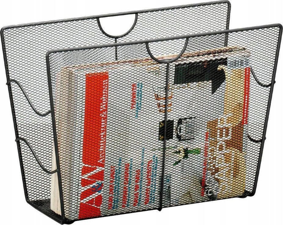 Zeller Metalowy gazetnik, kosz na gazety - kolor czarny, ZELLER