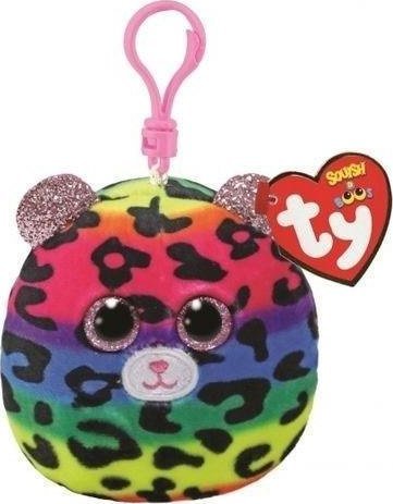 Breloczek TY Maskotka brelok TY Squish-a-Boos DOTTY - wielokolorowy lampart 8,5cm 39568