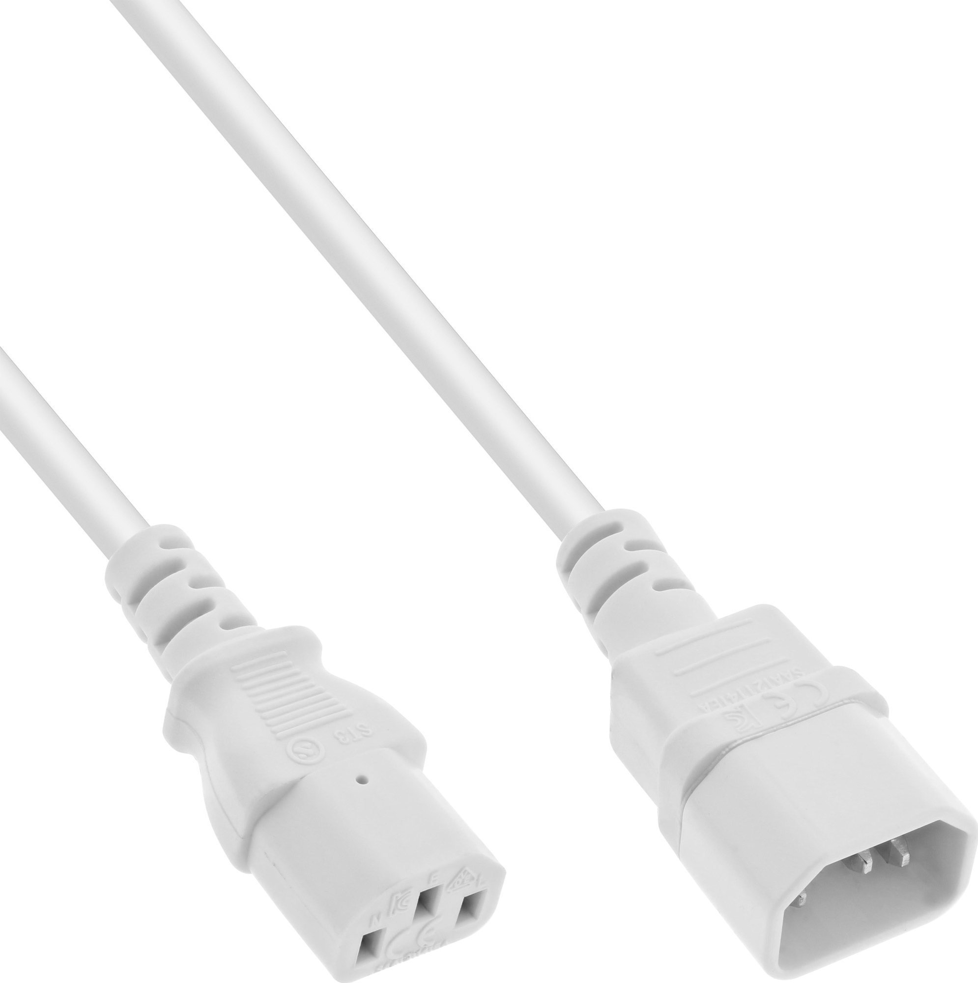 Kabel zasilający InLine InLine® Power cable extension, C13 to C14, white, 0.3m