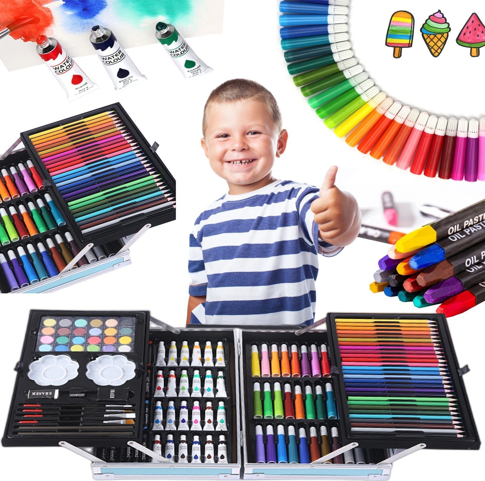 Extralink | Zestaw do malowania | dla dzieci artystyczny plastyczny 145 elementów duża walizka