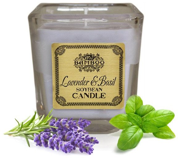 Zapachowa świeca sojowa - Lawenda i Bazylia