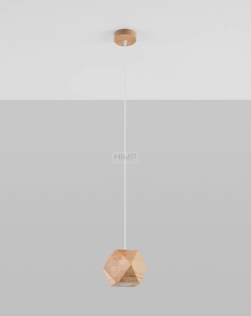 Lampa wisząca Sollux Lighting Lampa wisząca WOODY naturalne drewno himp