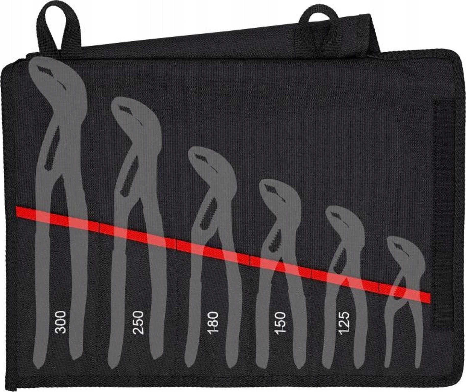 Knipex ETUI ZWIJANE NA KLUCZE, 6 PRZEGRÃDEK