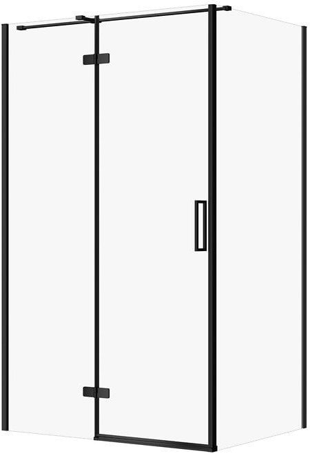 KABINA PRYSZNICOWA CITY Z ZAWIASAMI CZARNA 120X90X195 LEWA TRANSP