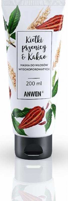 Anwen ANWEN_Maska do włosów wysokoporowatych Kiełki Pszenicy i Kakao 200ml