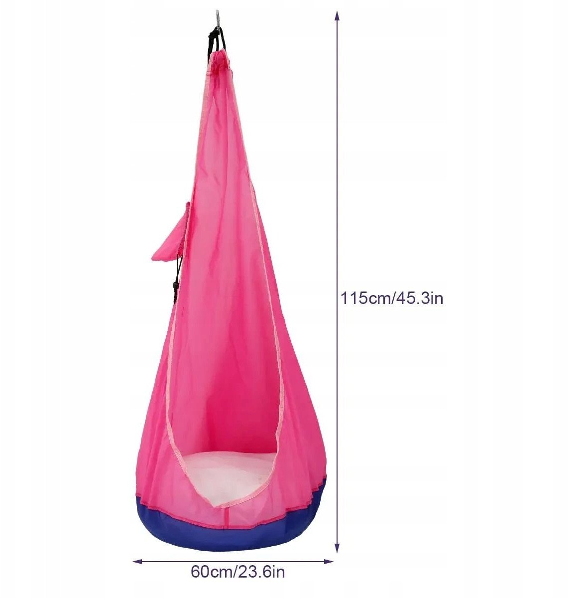 KOKON Huśtawka OGRODOWA DOMOWA dla DZIECI FOTEL WISZĄCY Siedzisko Różowy HQ