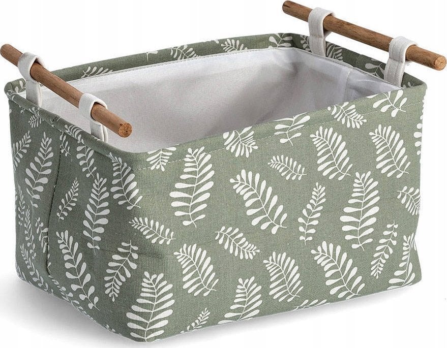 Zeller Pojemnik do przechowywania, bawełniany z uchwytem, motyw liści