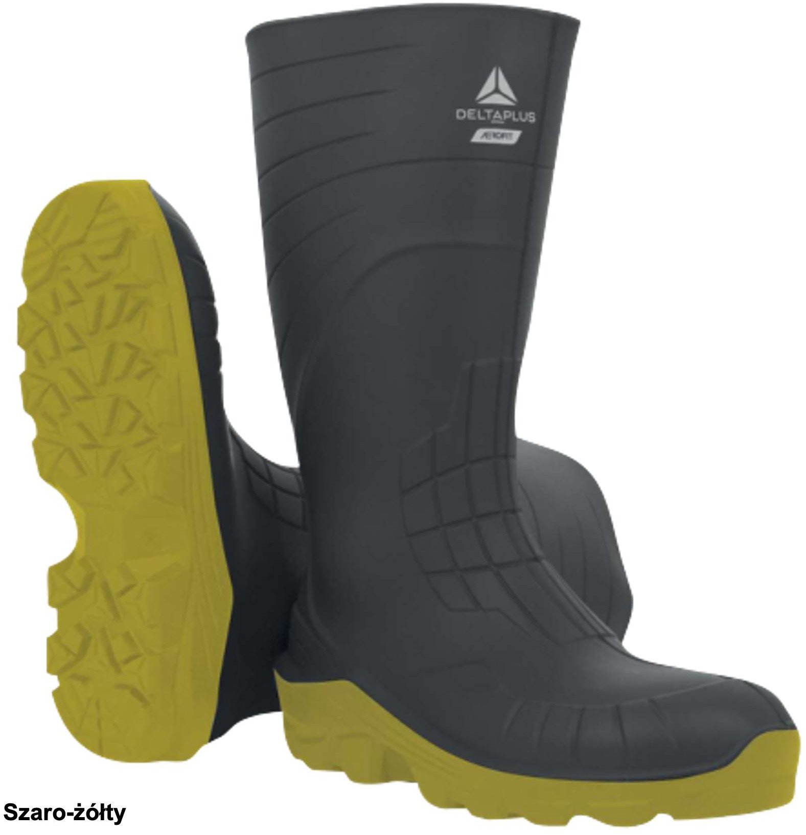 AEROBUILD S5 CI FO SR S5 SRC - KALOSZE WYSOKIE BEZPIECZNE Z PVC FLEX PODNOSEK CHOLEWKA WYSOKOŚĆ 42 cm - khaki-czarny 49